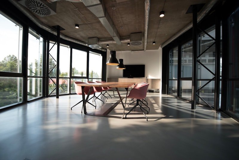 Commercial office with floor-to-ceiling windows — ideal for solar control film